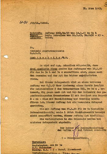 Schreiben der Zentralbauleitung